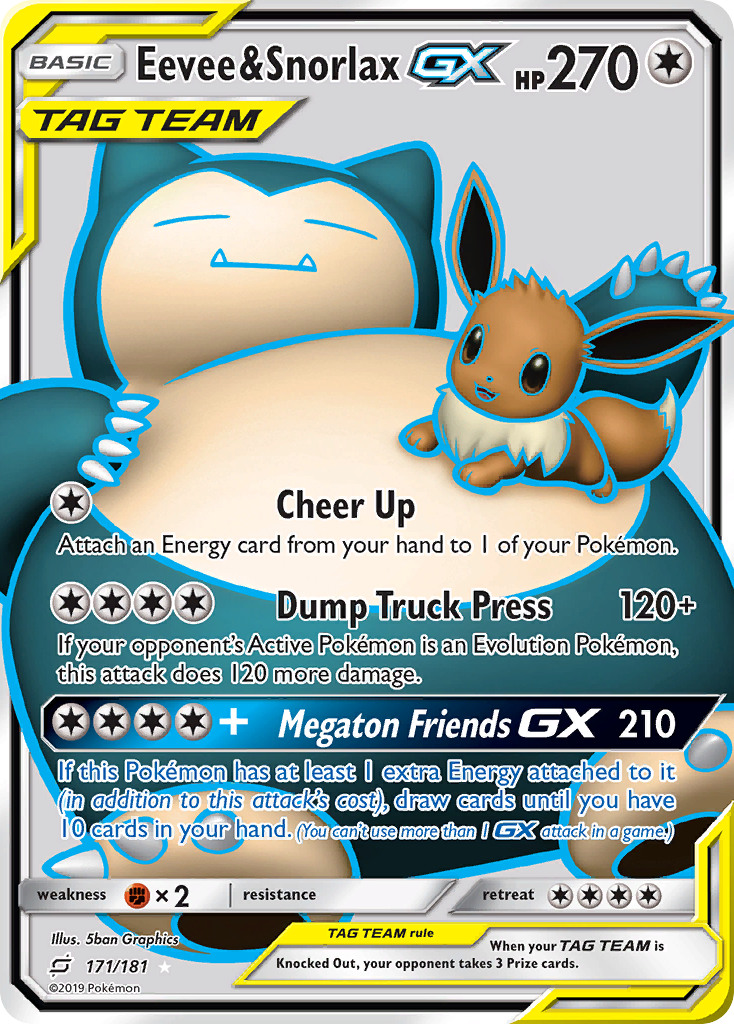 Eevee & Snorlax GX (171/181) [Sun & Moon: Team Up] | Pegasus Games WI