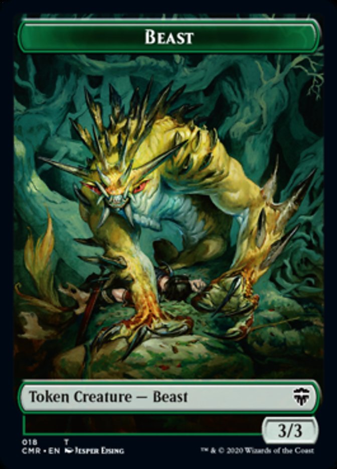 Beast (18) // Beast (19) Double-Sided Token [Commander Legends Tokens] | Pegasus Games WI