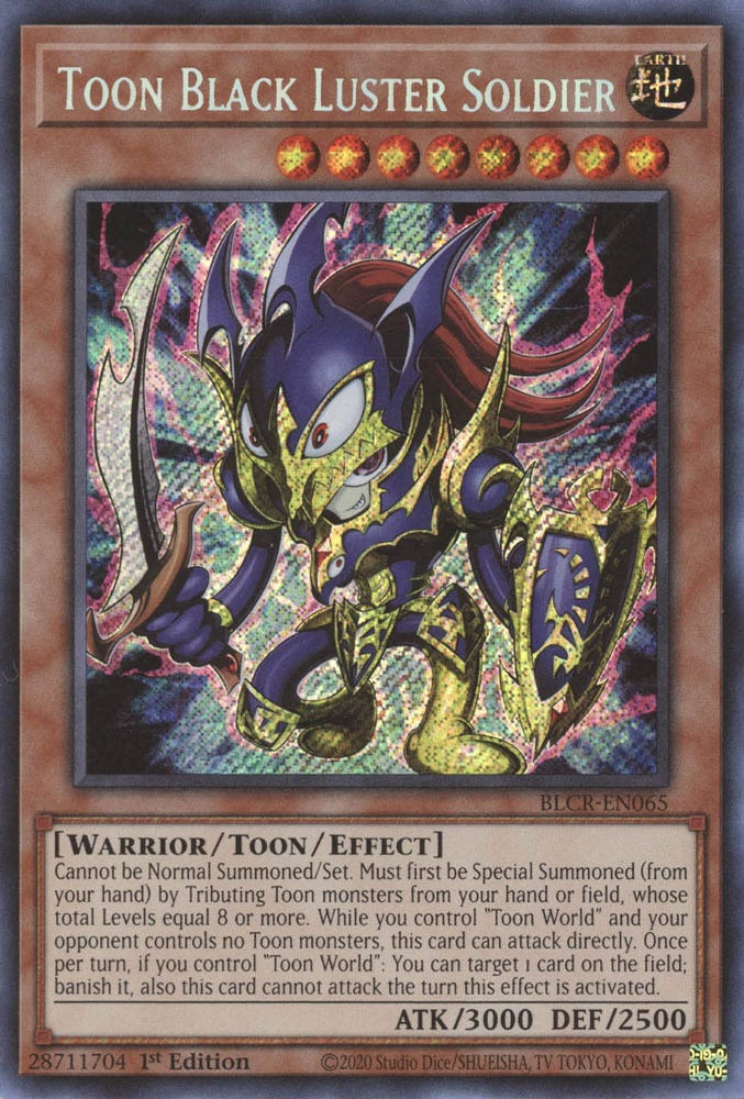 Toon Black Luster Soldier [BLCR-EN065] Secret Rare | Pegasus Games WI