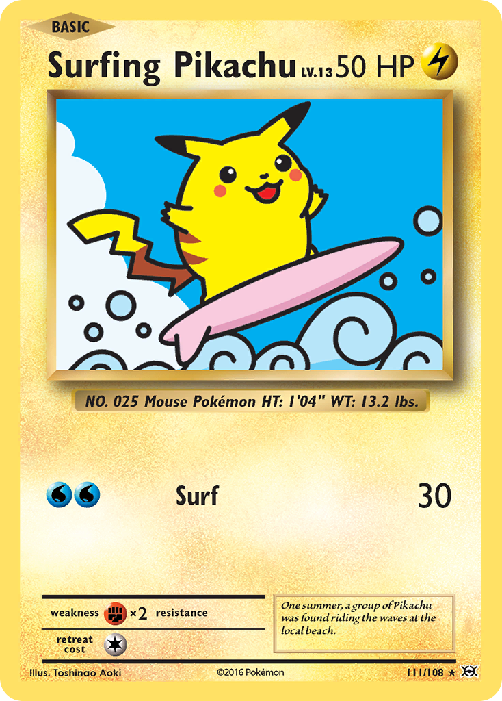 Surfing Pikachu (111/108) [XY: Evolutions] | Pegasus Games WI