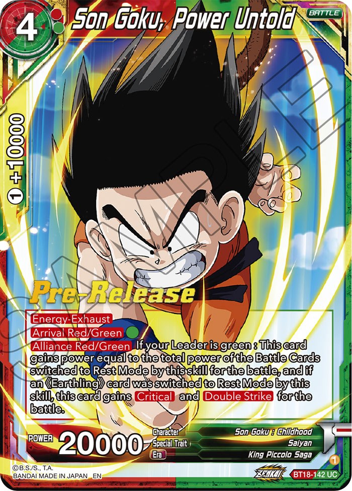 Son Goku, Power Untold (BT18-142) [Dawn of the Z-Legends Prerelease Promos] | Pegasus Games WI