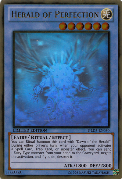 Herald of Perfection [GLD5-EN030] Ghost/Gold Rare | Pegasus Games WI