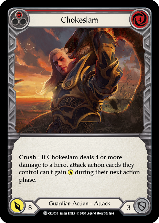 Chokeslam (Red) [CRU035] 1st Edition Rainbow Foil | Pegasus Games WI