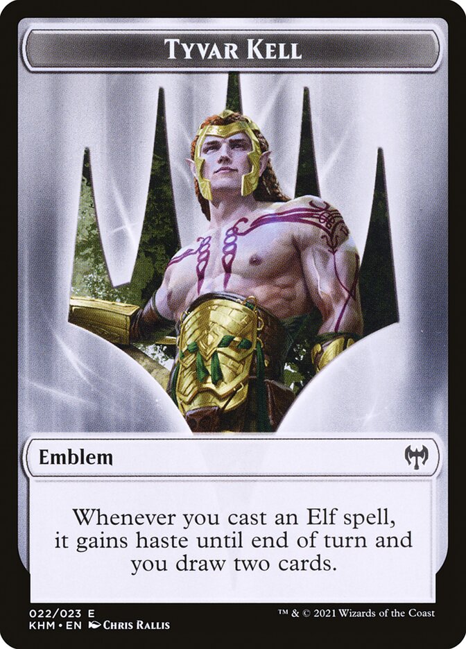Human Warrior // Tyvar Kell Emblem Double-Sided Token [Kaldheim Tokens] | Pegasus Games WI