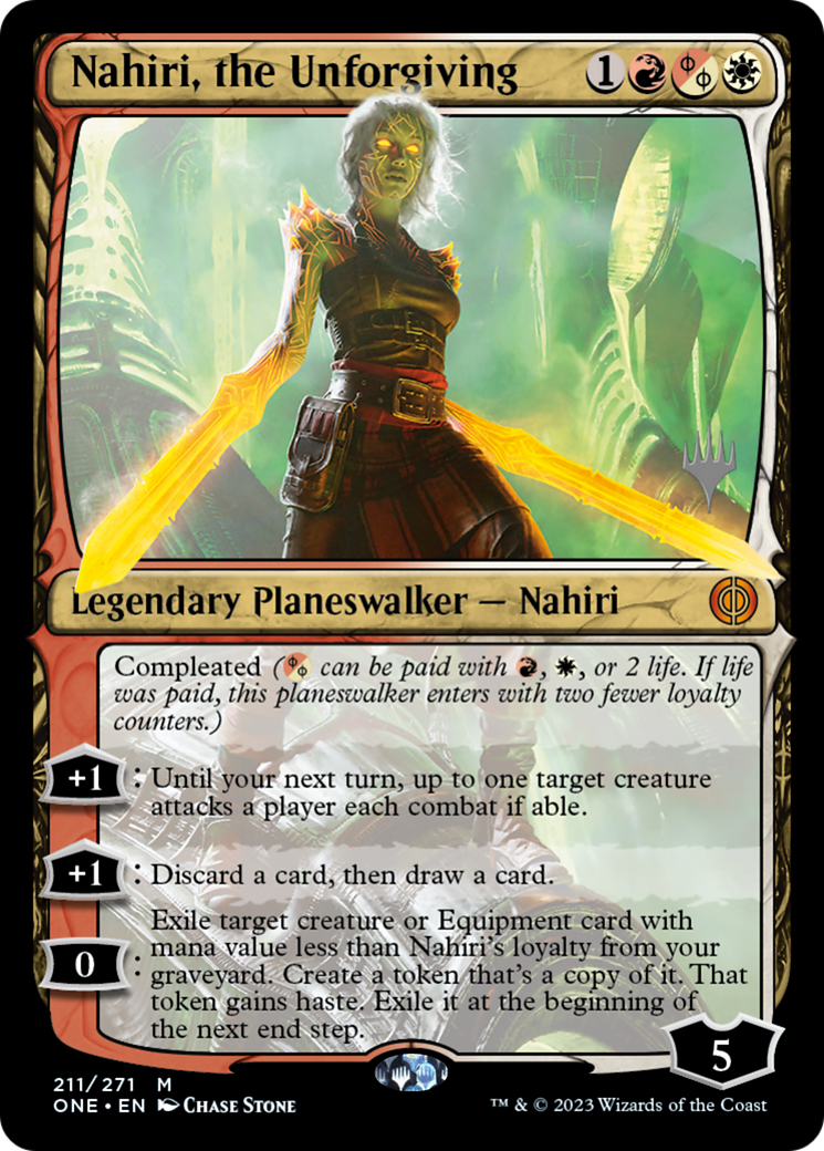 Nahiri, the Unforgiving (Promo Pack) [Phyrexia: All Will Be One Promos] | Pegasus Games WI