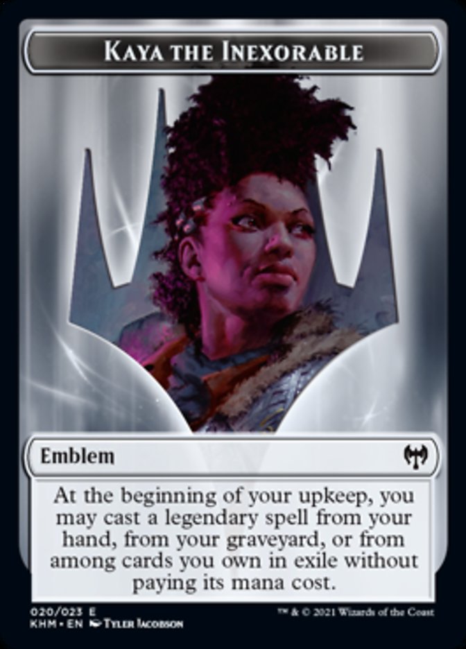 Kaya the Inexorable Emblem [Kaldheim Tokens] | Pegasus Games WI