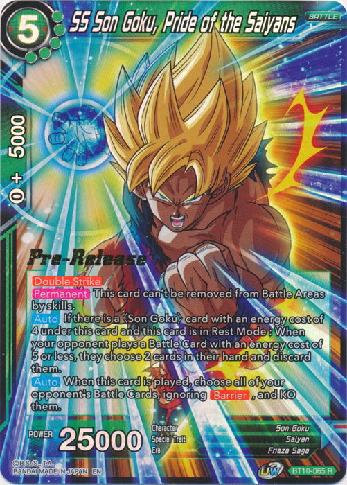 SS Son Goku, Pride of the Saiyans (BT10-065) [Rise of the Unison Warrior Prerelease Promos] | Pegasus Games WI