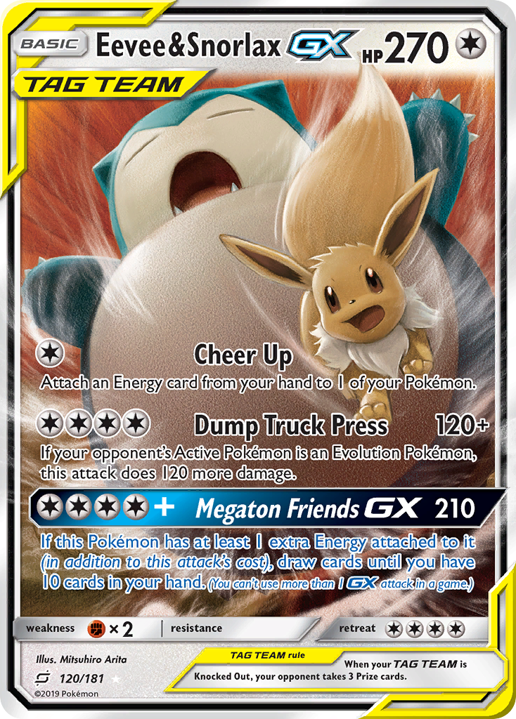 Eevee & Snorlax GX (120/181) [Sun & Moon: Team Up] | Pegasus Games WI