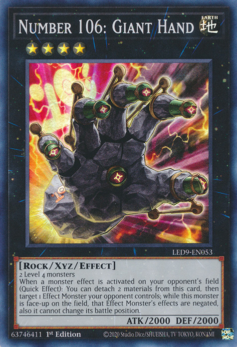 Number 106: Giant Hand [LED9-EN053] Super Rare | Pegasus Games WI