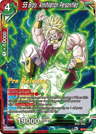 SS Broly, Annihilation Personified (BT15-144) [Saiyan Showdown Prerelease Promos] | Pegasus Games WI