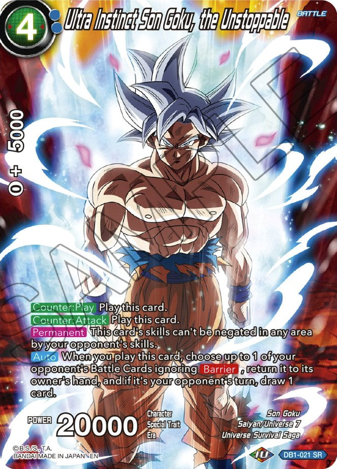 Ultra Instinct Son Goku, the Unstoppable (DB1-021) [Theme Selection: History of Son Goku] | Pegasus Games WI