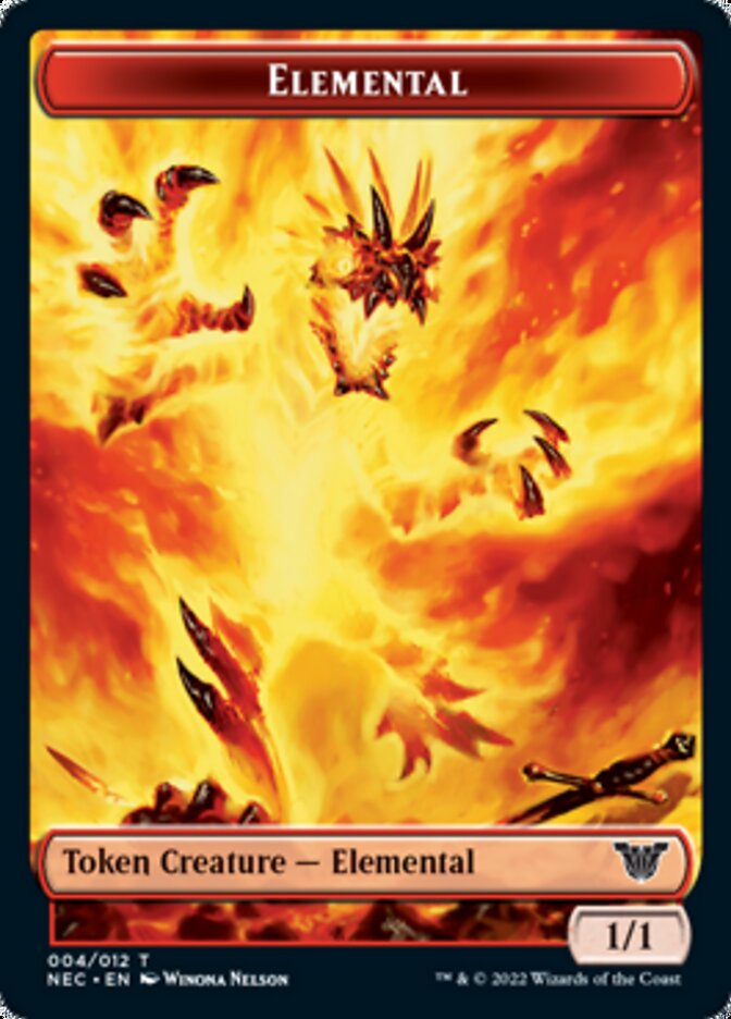 Elemental // Spirit (009) Double-Sided Token [Kamigawa: Neon Dynasty Commander Tokens] | Pegasus Games WI