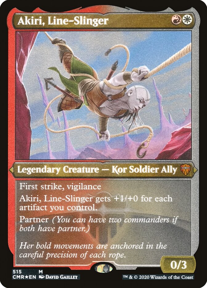 Akiri, Line-Slinger (Etched) [Commander Legends] | Pegasus Games WI