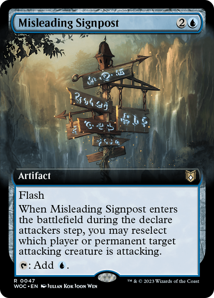 Misleading Signpost (Extended Art) [Wilds of Eldraine Commander] | Pegasus Games WI