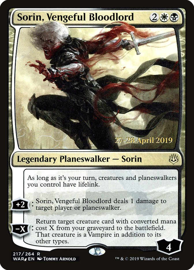 Sorin, Vengeful Bloodlord [War of the Spark Prerelease Promos] | Pegasus Games WI