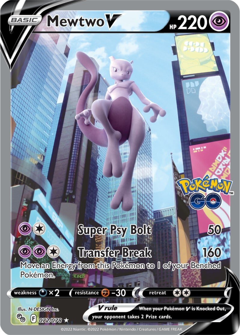Mewtwo V (072/078) [Pokémon GO] | Pegasus Games WI