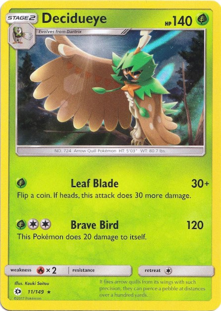 Decidueye (11/149) (Water Web Holo) [Sun & Moon: Base Set] | Pegasus Games WI