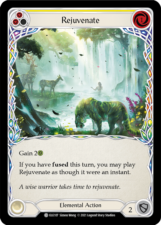 Rejuvenate (Yellow) [ELE107] (Tales of Aria)  1st Edition Rainbow Foil | Pegasus Games WI