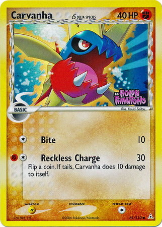 Carvanha (61/110) (Delta Species) (Stamped) [EX: Holon Phantoms] | Pegasus Games WI