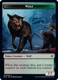 Wolf // Food (17) Double-Sided Token [Throne of Eldraine Tokens] | Pegasus Games WI