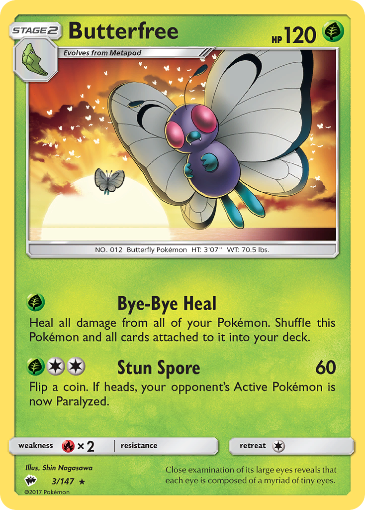 Butterfree (3/147) [Sun & Moon: Burning Shadows] | Pegasus Games WI