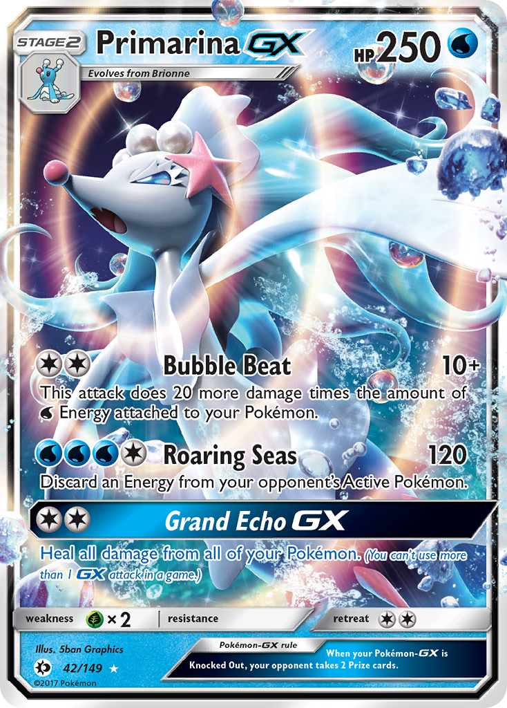 Primarina GX (42/149) [Sun & Moon: Base Set] | Pegasus Games WI