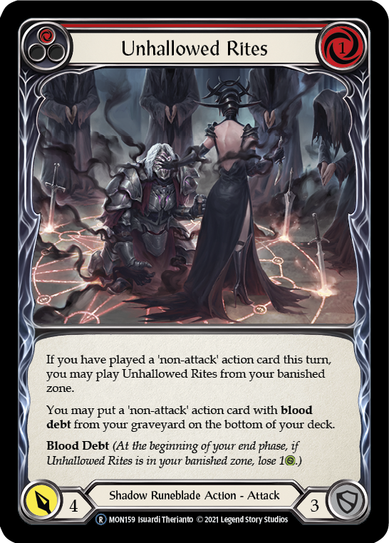 Unhallowed Rites (Red) (Rainbow Foil) [U-MON159-RF] Unlimited Rainbow Foil | Pegasus Games WI