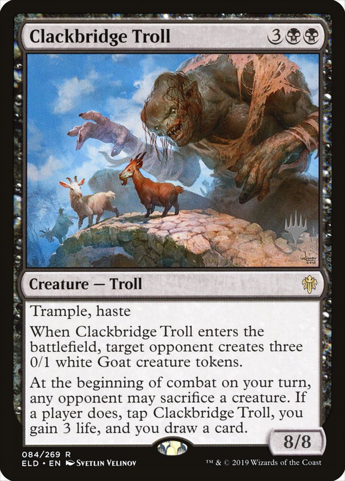 Clackbridge Troll (Promo Pack) [Throne of Eldraine Promos] | Pegasus Games WI