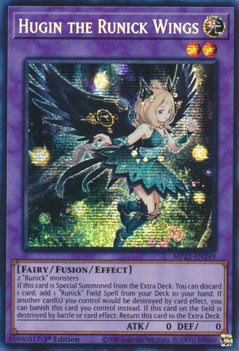 Hugin the Runick Wings [MP23-EN249] Prismatic Secret Rare | Pegasus Games WI