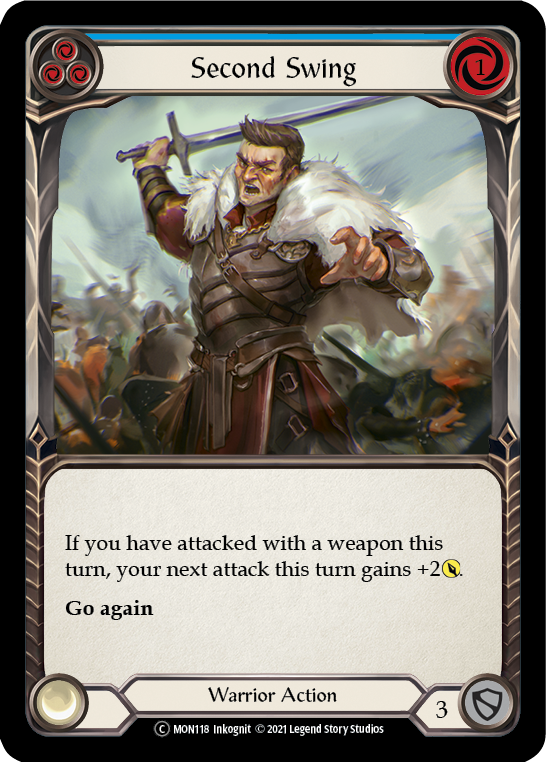 Second Swing (Blue) (Rainbow Foil) [U-MON118-RF] Unlimited Rainbow Foil | Pegasus Games WI