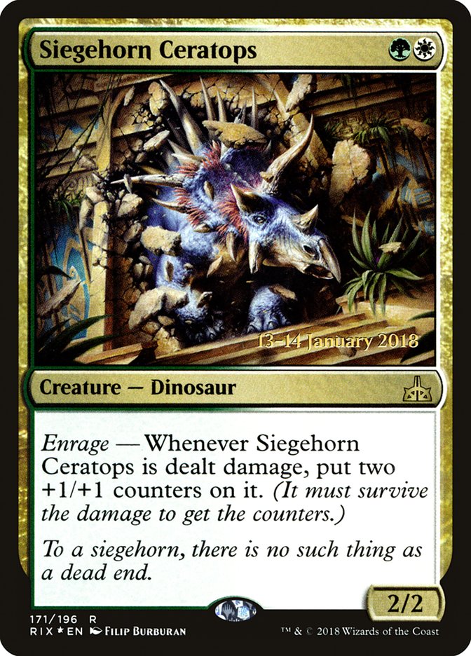 Siegehorn Ceratops [Rivals of Ixalan Prerelease Promos] | Pegasus Games WI