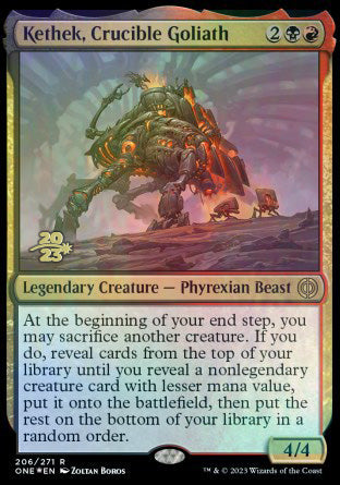 Kethek, Crucible Goliath [Phyrexia: All Will Be One Prerelease Promos] | Pegasus Games WI