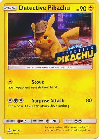 Detective Pikachu (SM170) (Detective Pikachu Stamped) [Sun & Moon: Black Star Promos] | Pegasus Games WI