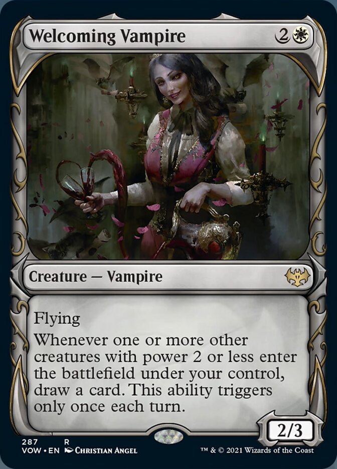 Welcoming Vampire (Showcase Fang Frame) [Innistrad: Crimson Vow] | Pegasus Games WI