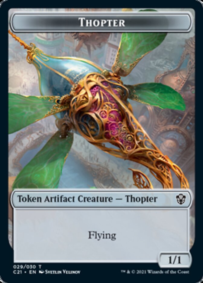 Golem (025) // Thopter Double-Sided Token [Commander 2021 Tokens] | Pegasus Games WI