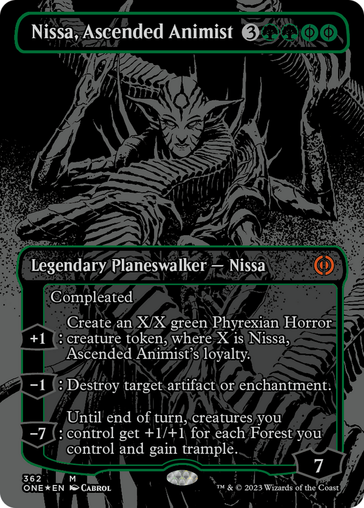 Nissa, Ascended Animist (Oil Slick Raised Foil) [Phyrexia: All Will Be One] | Pegasus Games WI