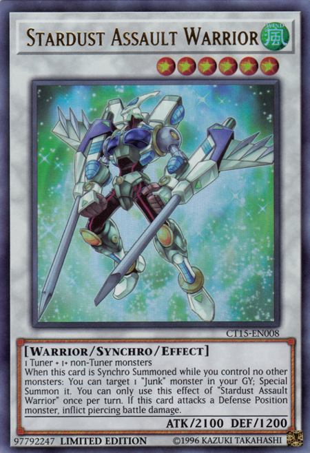 Stardust Assault Warrior [CT15-EN008] Ultra Rare | Pegasus Games WI