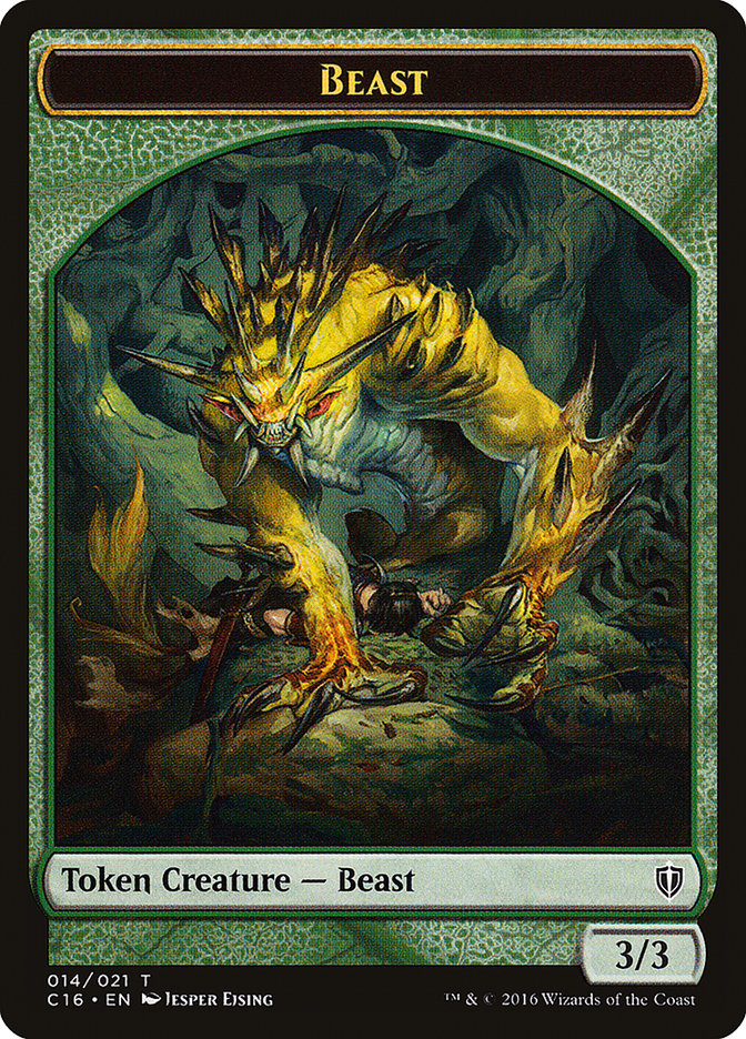 Beast // Ogre Double-Sided Token [Commander 2016 Tokens] | Pegasus Games WI