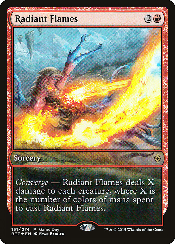 Radiant Flames (Game Day) [Battle for Zendikar Promos] | Pegasus Games WI