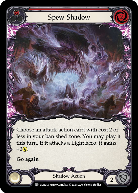 Spew Shadow (Red) (Rainbow Foil) [MON212-RF] 1st Edition Rainbow Foil | Pegasus Games WI