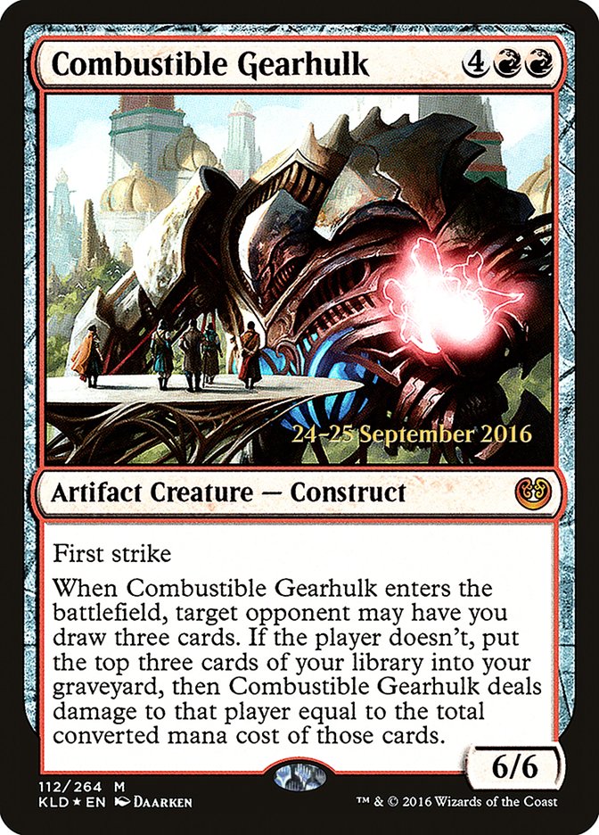 Combustible Gearhulk [Kaladesh Prerelease Promos] | Pegasus Games WI