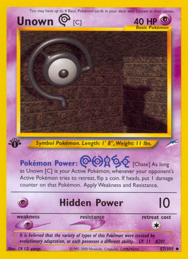 Unown [C] (57/105) [Neo Destiny 1st Edition] | Pegasus Games WI