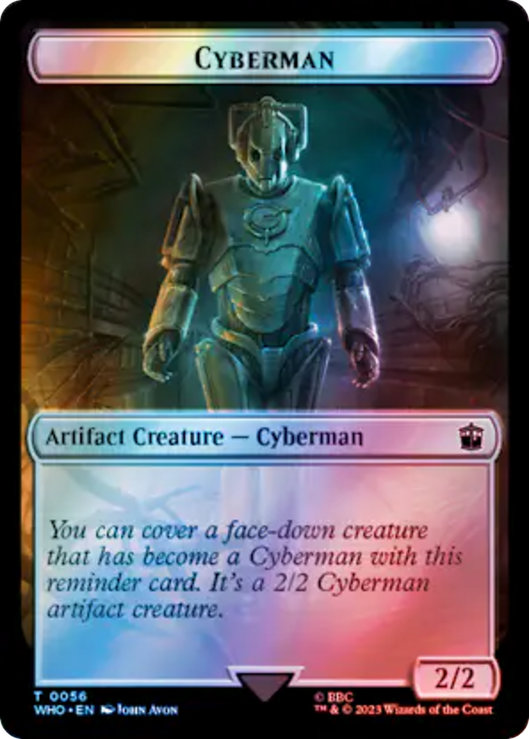Warrior // Cyberman Double-Sided Token (Surge Foil) [Doctor Who Tokens] | Pegasus Games WI