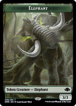 Elephant // Saproling Double-Sided Token [Dominaria Remastered Tokens] | Pegasus Games WI