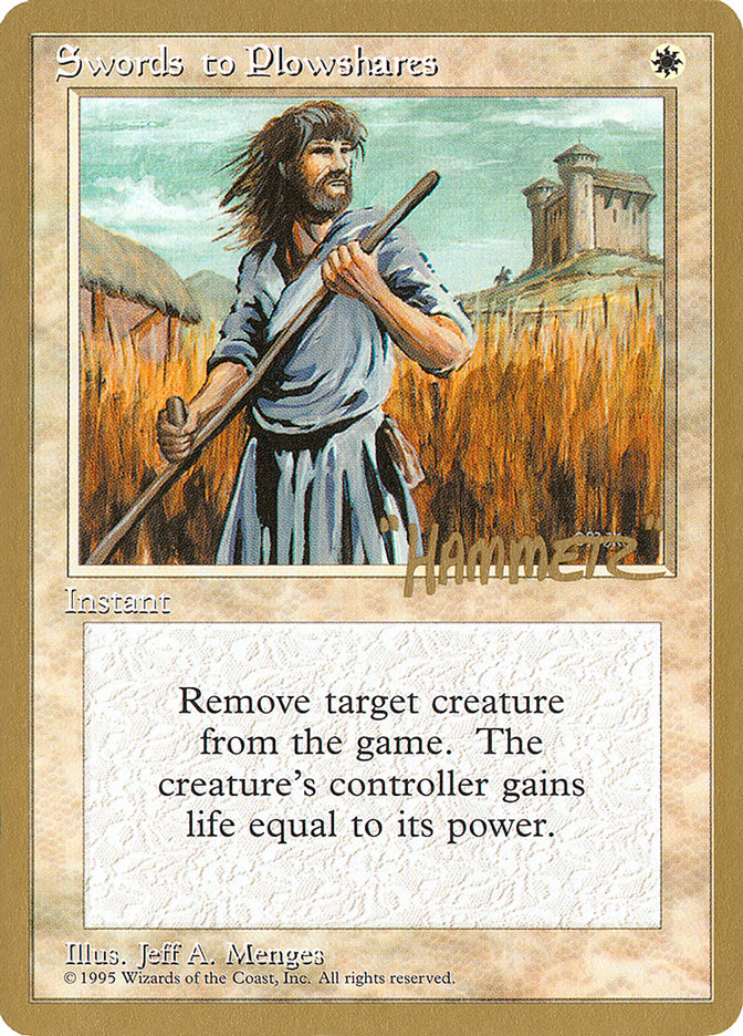 Swords to Plowshares (Shawn "Hammer" Regnier) [Pro Tour Collector Set] | Pegasus Games WI