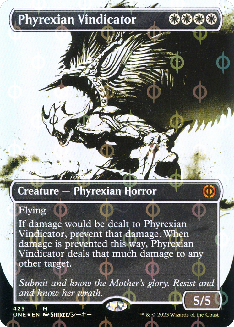 Phyrexian Vindicator (Borderless Ichor Step-and-Compleat Foil) [Phyrexia: All Will Be One] | Pegasus Games WI