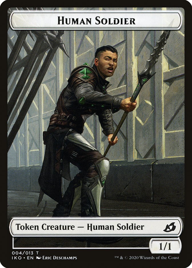 Feather // Human Soldier (004) Double-Sided Token [Ikoria: Lair of Behemoths Tokens] | Pegasus Games WI