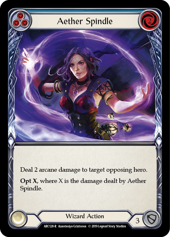 Aether Spindle (Blue) [ARC128-R] 1st Edition Rainbow Foil | Pegasus Games WI