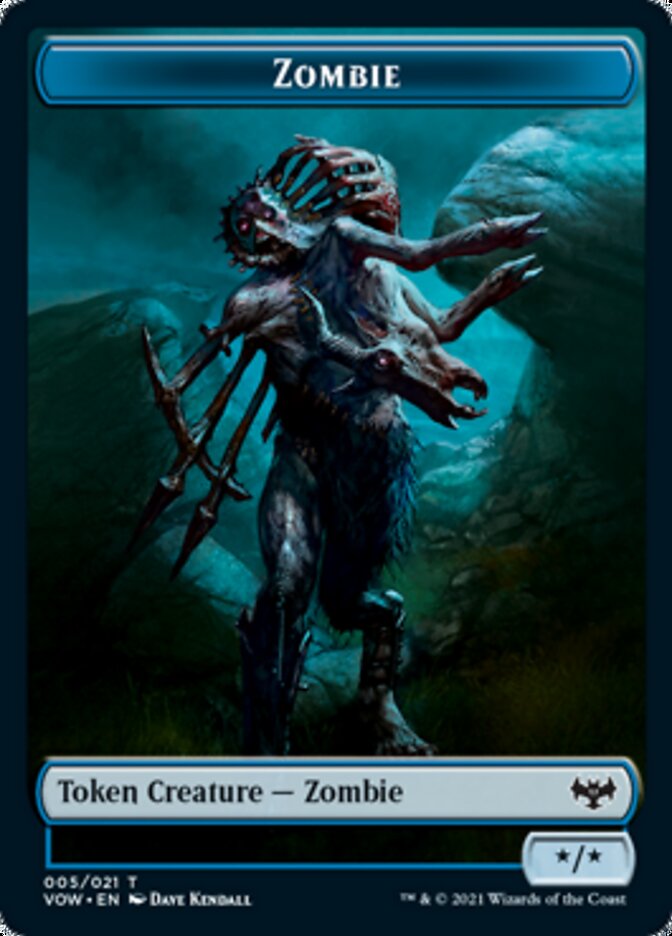 Human (001) // Zombie (005) Double-Sided Token [Innistrad: Crimson Vow Tokens] | Pegasus Games WI