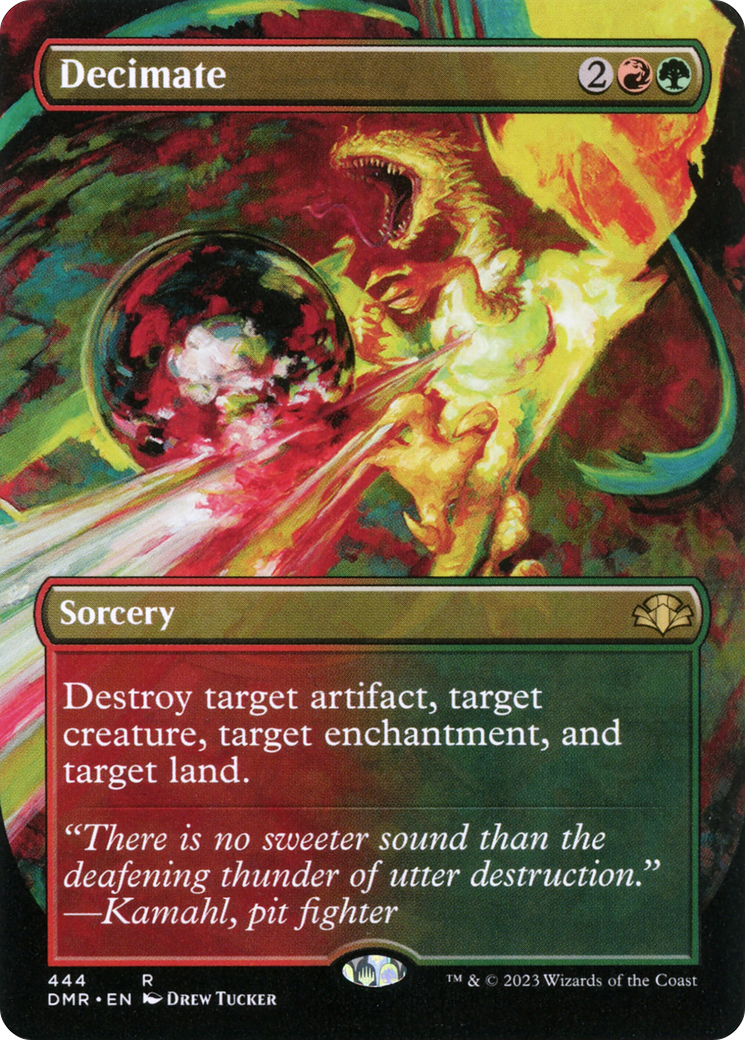 Decimate (Borderless Alternate Art) [Dominaria Remastered] | Pegasus Games WI